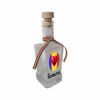 I love romania, sticla cu mesaj patrata, 250 ml, model divgs318 08